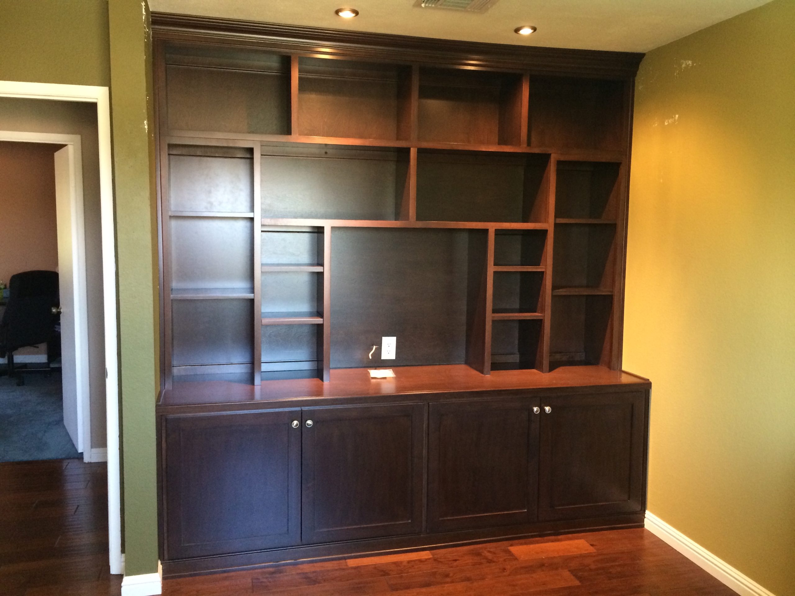 Stately Built-In Entertainment Unit - Cabinets, Flooring, & Bath